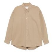 Klassieke Button Down Overhemd Studio Nicholson , Brown , Heren