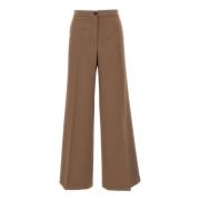 Bruine Wijde Pijp Broek Damesmode Kaos , Brown , Dames