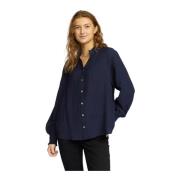 Navy Shirt Blouse Caba.Es25 Stijl 2-Biz , Blue , Dames