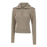 Beige Wollen Blend Met Rits Kraag Sweater Remain Birger Christensen , ...