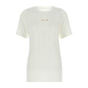 Wit Katoen Blend T-Shirt Maison Margiela , White , Dames