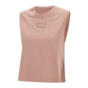 Roze Mouwloze Katoenen Top met Logo Iceberg , Pink , Dames