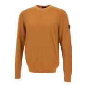 Bruine Wol Crew Neck Sweater Peuterey , Orange , Heren