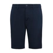 Stretch Gabardine Korte Broek Boggi Milano , Blue , Heren