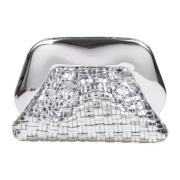 Vegan Zilveren Clutch Tas Spiegeleffect THEMOIRè , Gray , Dames