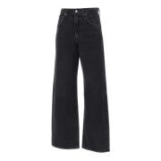 Zwarte Low Curve Wide Leg Jeans Agolde , Black , Dames