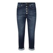 Blauwe Jeans met Koons Juweel Detail Dondup , Blue , Dames