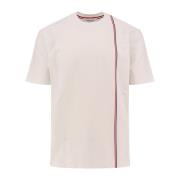 Iconische Gestreepte Katoenen T-shirt Thom Browne , White , Heren