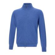 Merino Wool Cardigan, Air Force Blue Kangra , Blue , Heren