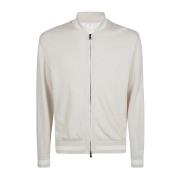 College Rits Linen Bomber Jas Eleventy , Beige , Heren