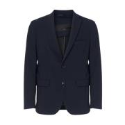 Blauwe Surflex Stof Klassieke Blazer RRD , Blue , Heren