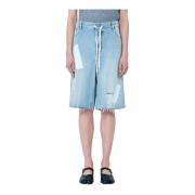 Versleten Denim Shorts MM6 Maison Margiela , Blue , Dames