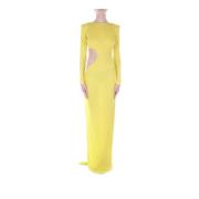 Gele Jurk met Achterrits Split Elisabetta Franchi , Yellow , Dames