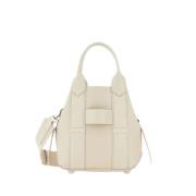 Klassieke Winkel Tas Ivoor Script Hogan , Beige , Dames