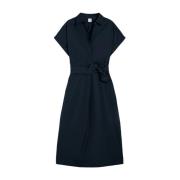 Katoenen Lange Jurk Elegant Comfortabel Aspesi , Blue , Dames