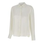 Witte Viscose Crepe Shirt Kaos , White , Dames