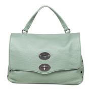 Groene leren schoudertas Twist Lock Zanellato , Green , Dames