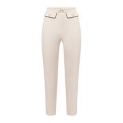 Beige Broek met Zakken Elisabetta Franchi , Beige , Dames