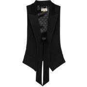 Zwarte Tuxedo Line Lichtgewicht Vest Elisabetta Franchi , Black , Dame...