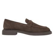 Donkerbruine Penny Loafers voor dames gemaakt van Premium Italiaans Ec...