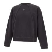 Zwarte Katoenen Sweatshirt met Ronde Hals A-Cold-Wall , Black , Heren