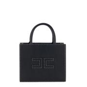 Zwarte Tote Handtas met Dubbele C Patch Elisabetta Franchi , Black , D...