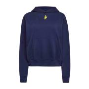 Blauwe Anker Logo Sweater Hoodie JW Anderson , Blue , Dames