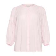 Lila Sneeuw Shirt Blouse ¾ Mouwen Kaffe Curve , Pink , Dames