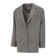 Herringbone Blazer Grijs Gestreept Jas Remain Birger Christensen , Gra...