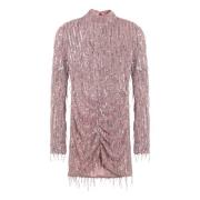 Sequin Fringe Mini Jurk Roze Rotate Birger Christensen , Pink , Dames