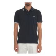 Katoenen Piquet Polo Shirt met Logo Woolrich , Blue , Heren