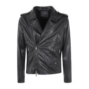 Schapenvacht Biker Jas Giorgio Brato , Black , Heren