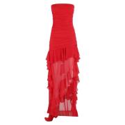 Ruffle Jurk voor Vrouwen Blumarine , Red , Dames