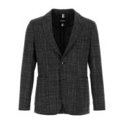 Zwarte wollen blend blazer Boss , Black , Heren