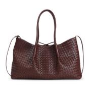 Bruin Lunar Intreccio Tote Tas Bottega Veneta , Brown , Dames