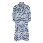 Blauw kantjurk met print Bruuns Bazaar , Multicolor , Dames