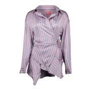 Gestreepte Omslagstijl Top Diesel , Purple , Dames