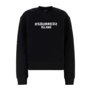 Zwarte Katoenen Sweatshirt Dsquared2 , Black , Dames