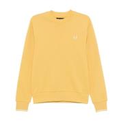 Gele Sweater met Geborduurd Logo Fred Perry , Yellow , Heren