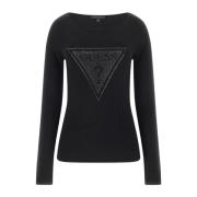 Zwarte T-shirts en Polos Collectie Guess , Black , Dames