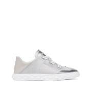 Zilveren Sneakers met Platte Rubberen Zool Jimmy Choo , Gray , Dames