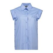 Blauwe Korte Mouwen Shirt Lente-Zomer 2025 Moschino , Blue , Dames