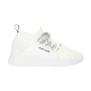 Stijlvolle leren hardloopschoenen Roberto Cavalli , White , Heren