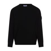 Zwarte Crew Neck Sweater Stone Island , Black , Heren