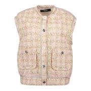 Mouwloos Tweed Vest Lente-Zomer 2025 Versace , Pink , Dames