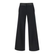 Zwarte Wollen Wijde Pijp Broek Victoria Beckham , Black , Dames