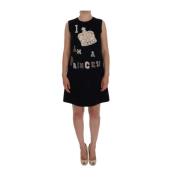 Zwarte Wol Prinsessenjurk met Kristallen Dolce & Gabbana , Black , Dam...