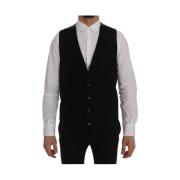 Elegante Gestreepte Vest Dolce & Gabbana , Black , Heren