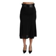 Zwarte Pailletten Hoge Taille Rok Dolce & Gabbana , Black , Dames