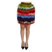 Rok met hoge taille en veren Dolce & Gabbana , Multicolor , Dames